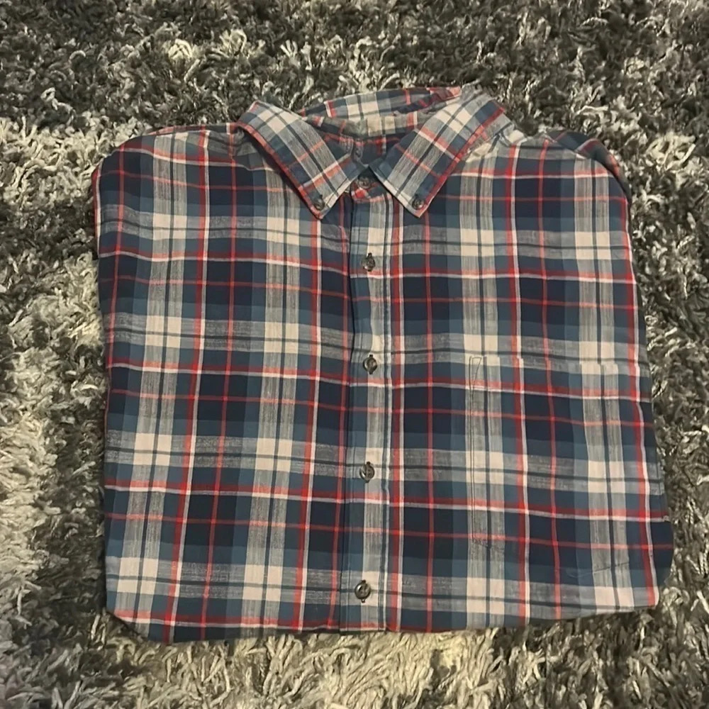 Blue and Red Faded Glory Button Up